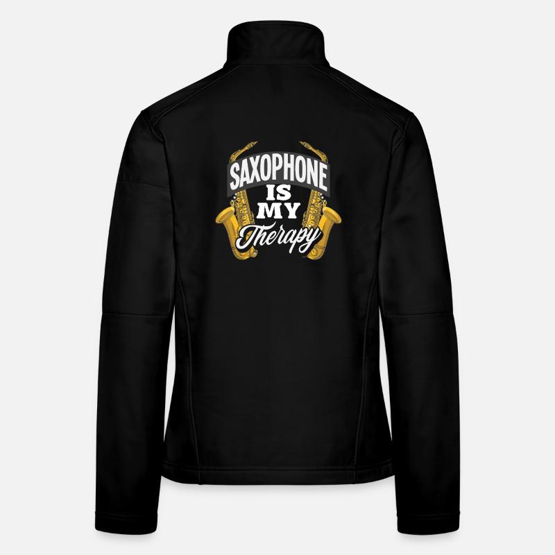 Saxophone is my therapy funny saxophonist Women's Softshell Jacket