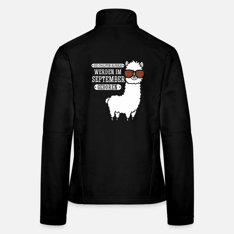 September Geburtstag Alpaka Spruch Lustig - Frauen Softshelljacke - Schwarz
