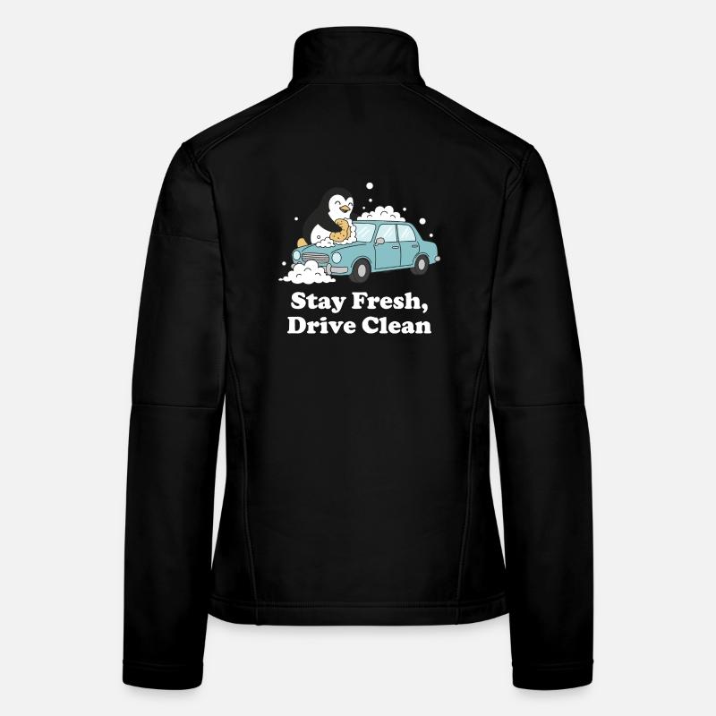 Stay Fresh Drive Clean Pinguin Frauen Softshelljacke