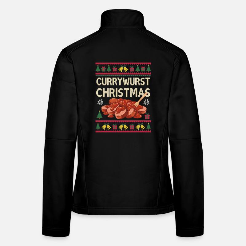 Joyeux currymas saucisse de Noël de Noël au currymas. Veste en tissu softshell Femme