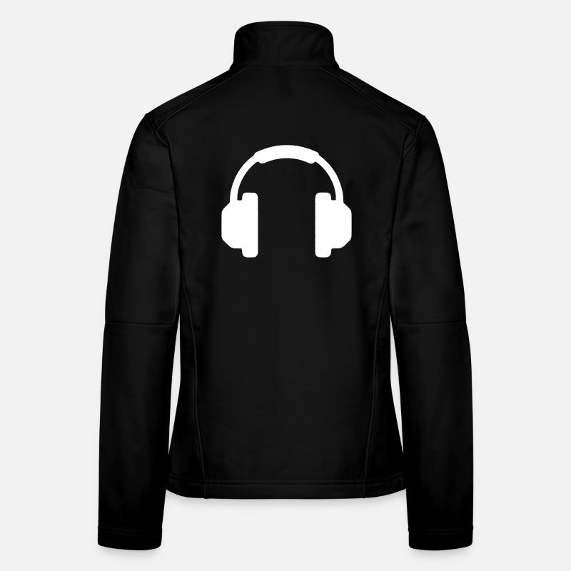 Casque Musique DJ Icône Gaming Vector Veste en tissu softshell Femme