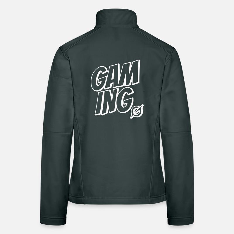Gaming Schriftzug Frauen Softshelljacke