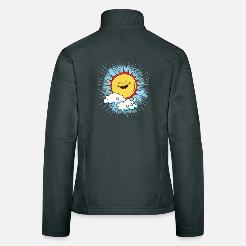 Smiling sun above clouds Women's Softshell Jacket