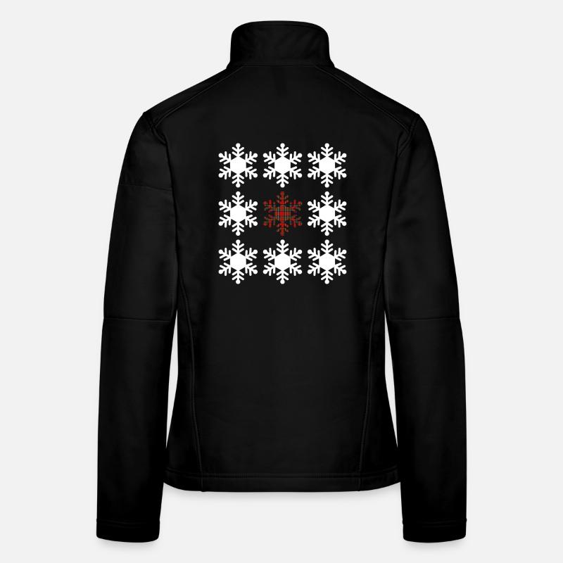 Flocon de neige en tartan Veste en tissu softshell Femme