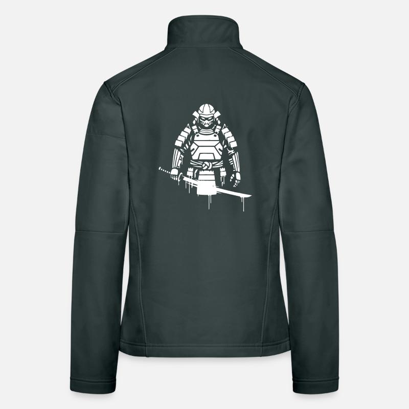 Shogun Samurai Rüstung Graffiti Vektor Frauen Softshelljacke