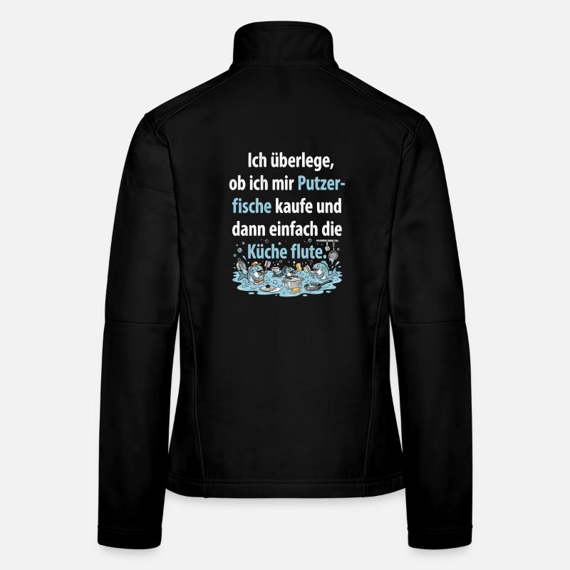 Cleaner fish take over the kitchen cleaning Women's Softshell Jacket