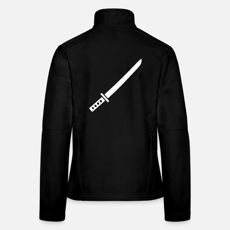 Katana Sword Samurai Japan Weapon Vector Women's Softshell Jacket