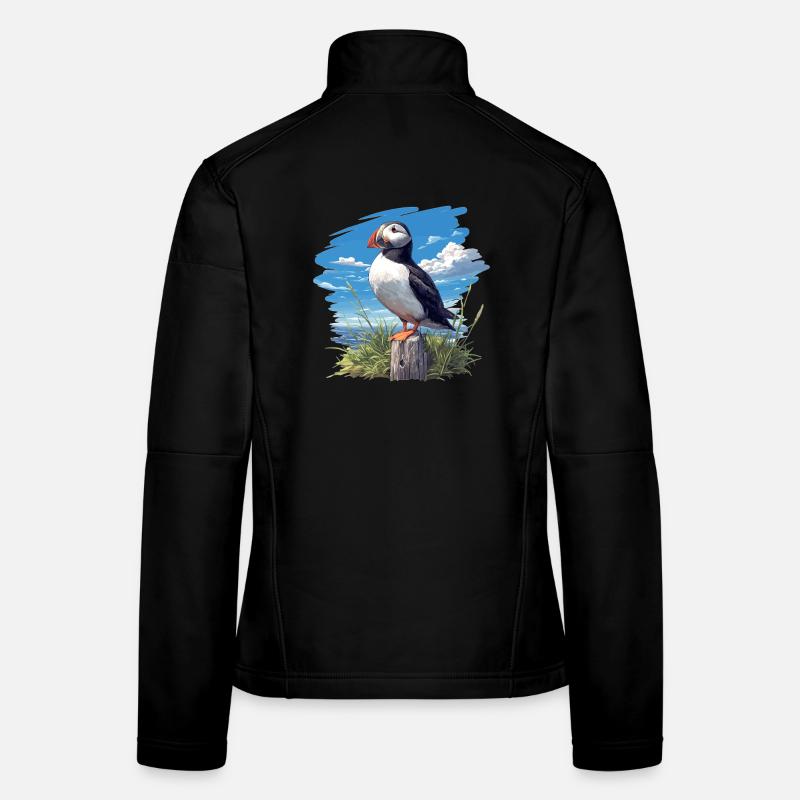 Puffin Papageientaucher - Frauen Softshelljacke - Schwarz