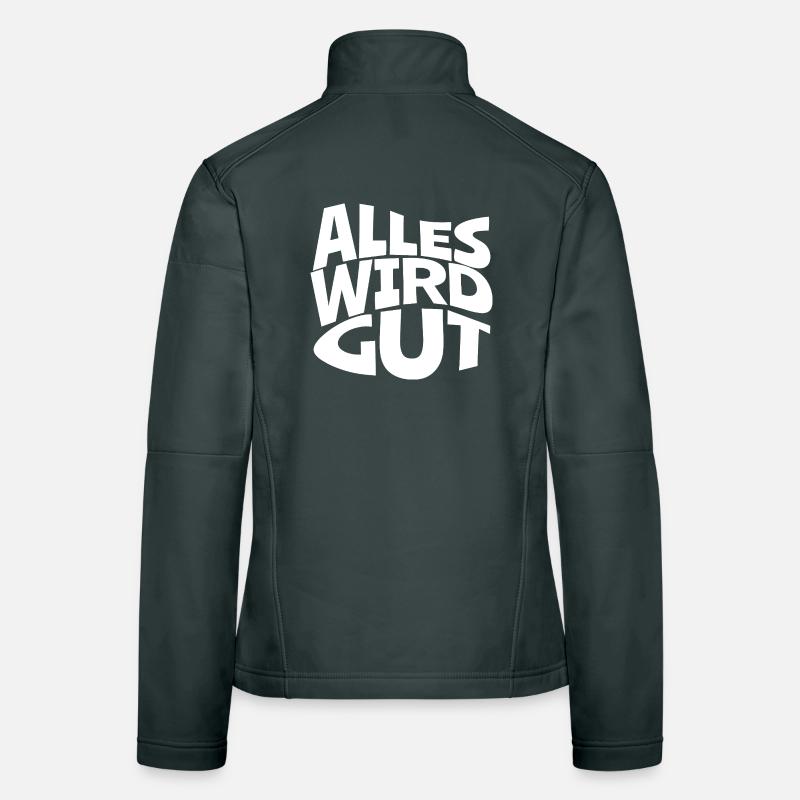 Everything Will Be Fine – Contrast Typo Women's Softshell Jacket