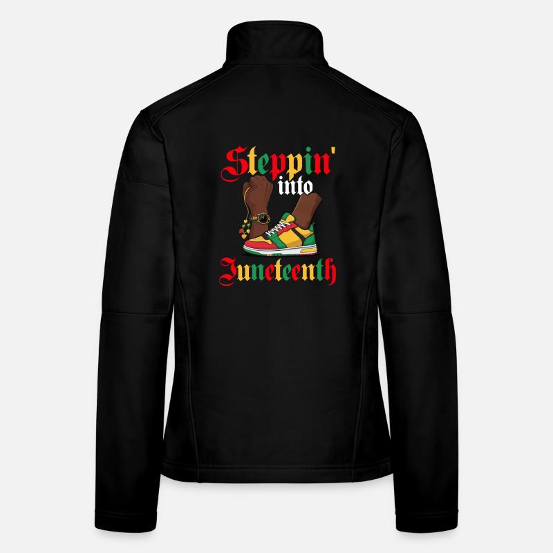 Steppin' Into Juneteenth – Black Pride Women's Softshell Jacket