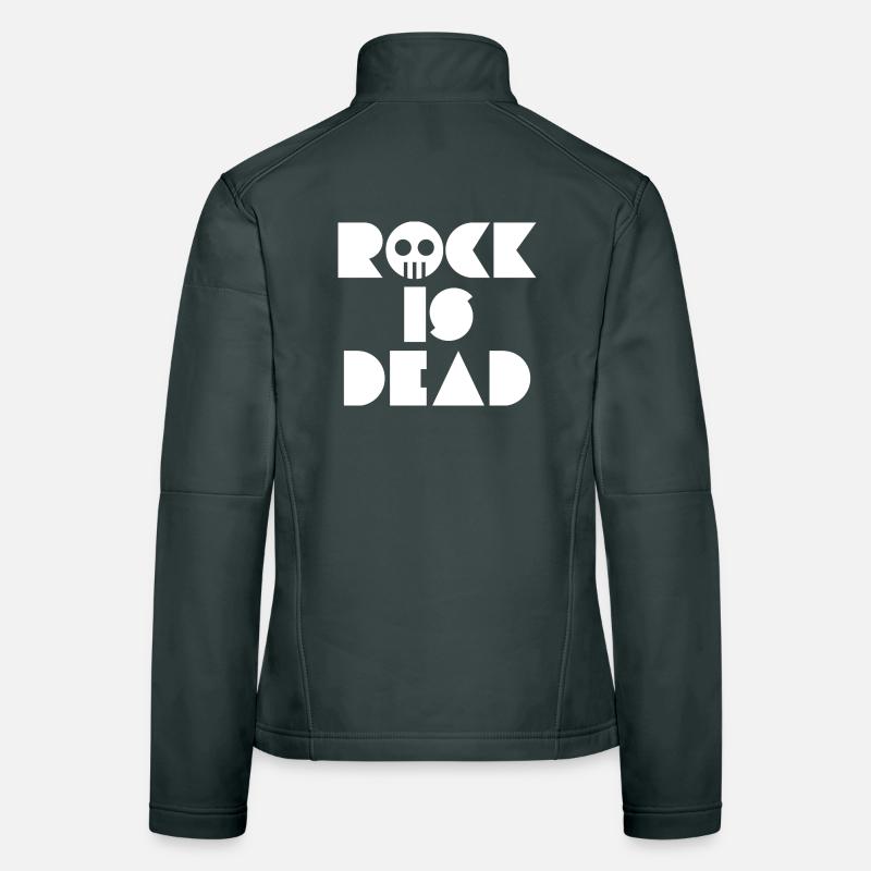 Rock Is Dead Skull Typography Women's Softshell Jacket