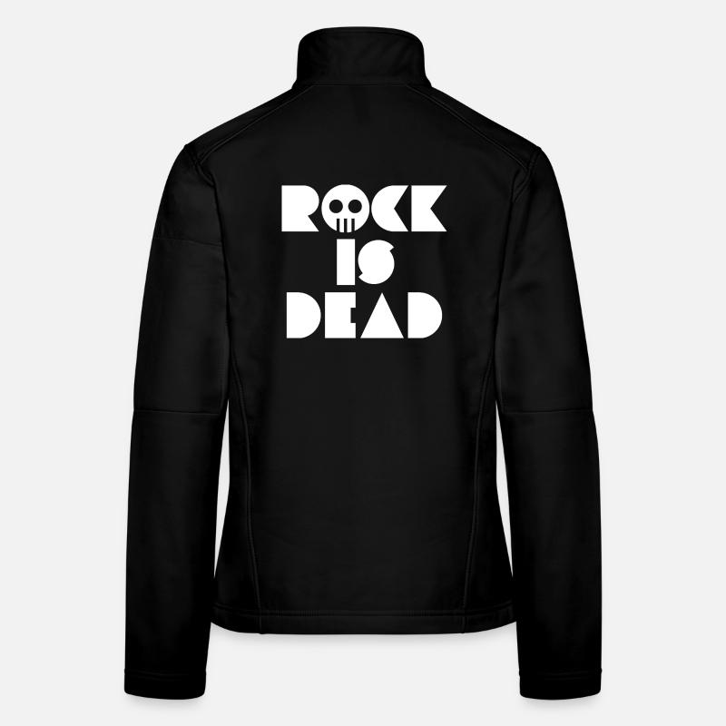 Rock Is Dead Skull Typographie Veste en tissu softshell Femme