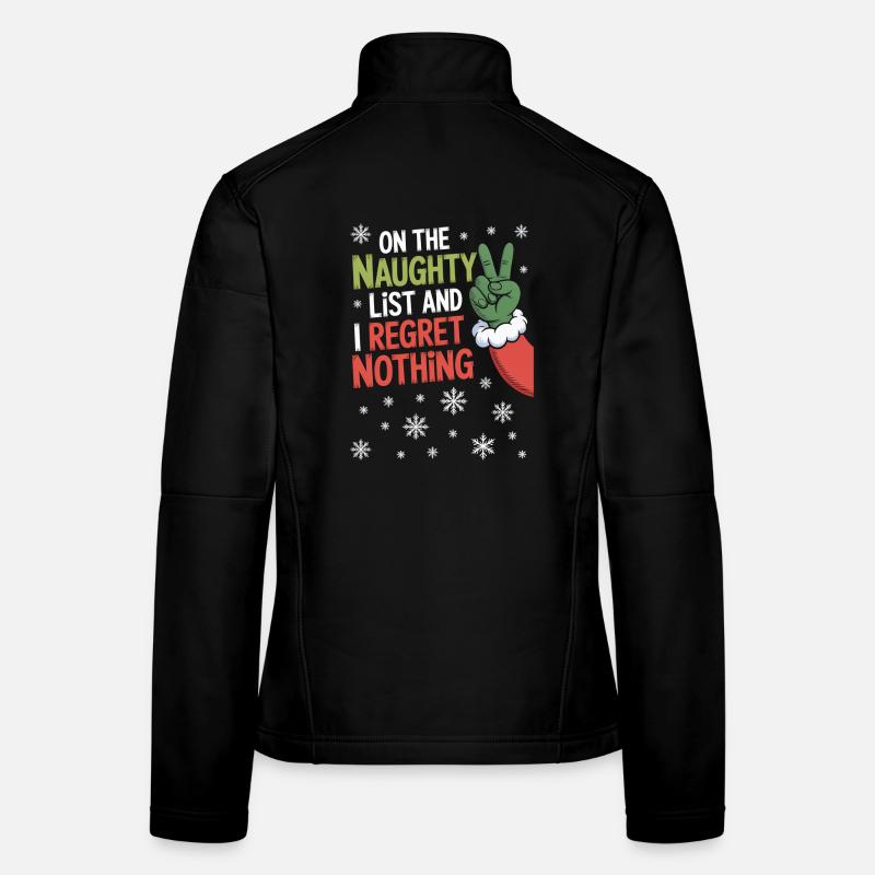 Naughty List Peace Sign Xmas Tee Women's Softshell Jacket