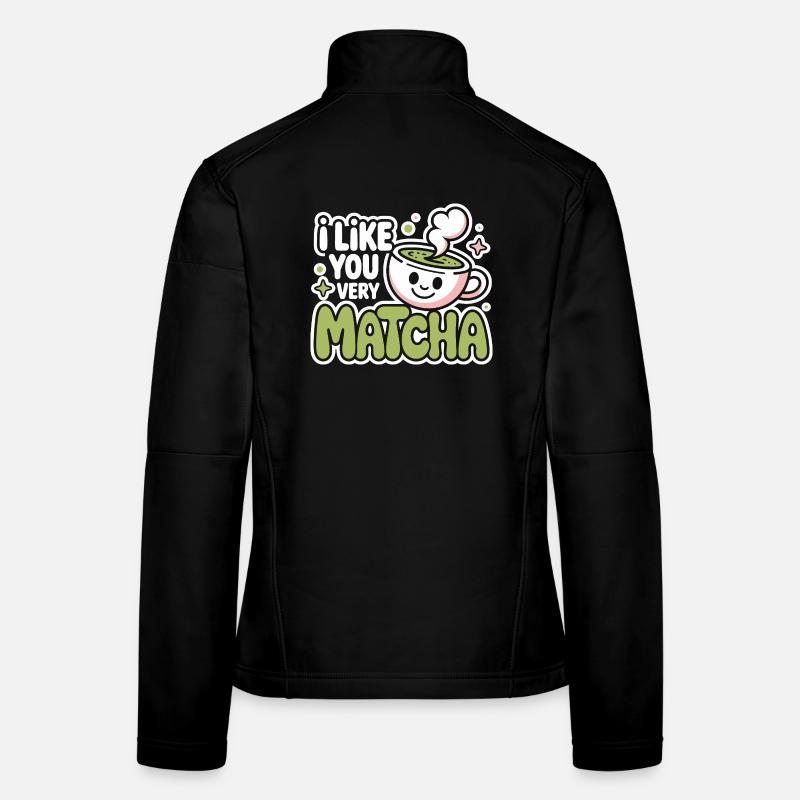 Thé matcha dit thé vert comme toi, très matcha Veste en tissu softshell Femme