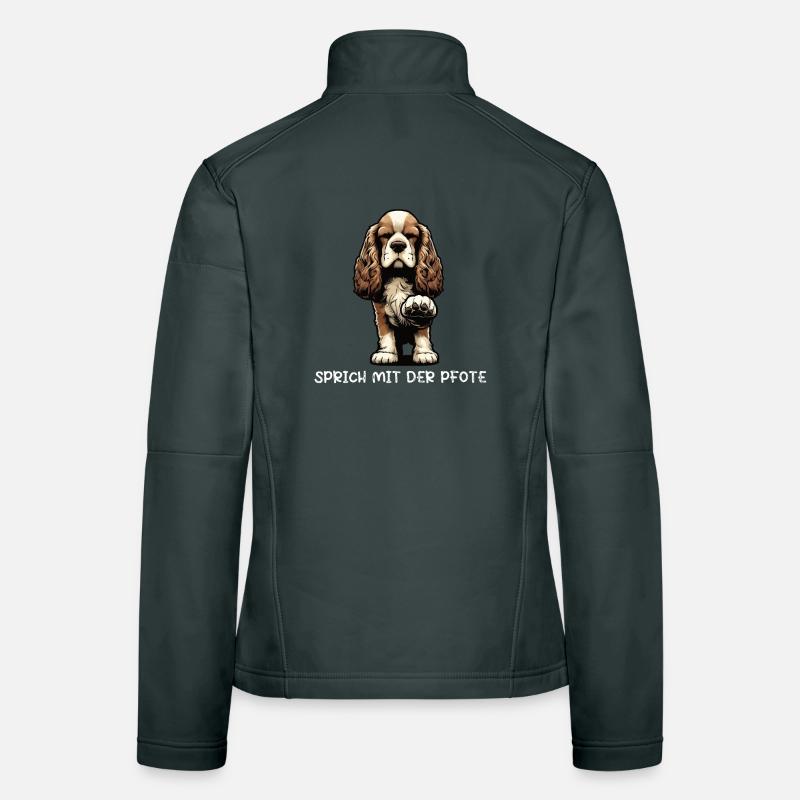 Parle à la patte Cocker Spaniel Cocker Dog Veste en tissu softshell Femme