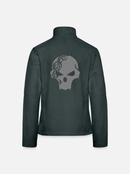 Gothic Skull with Celtic Tribal - Women's Softshell Jacket - black - Back