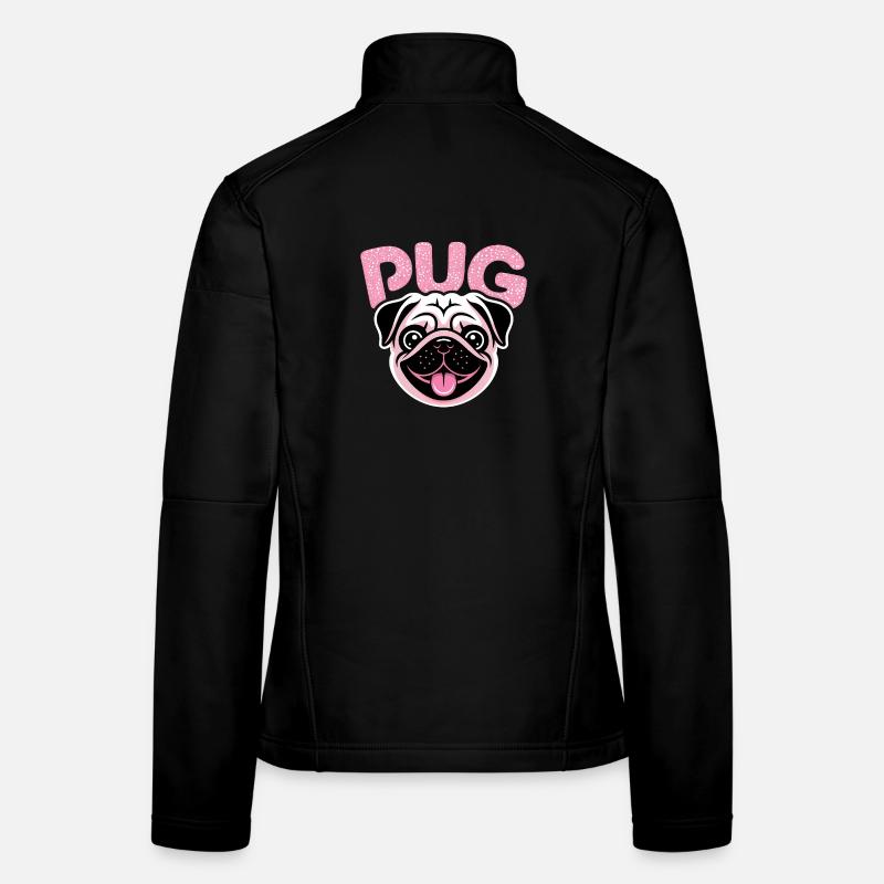 Mops – Cooles Haustier-Logo Frauen Softshelljacke