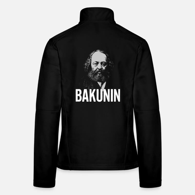 Bakunin Portrait Bold Typography Women's Softshell Jacket