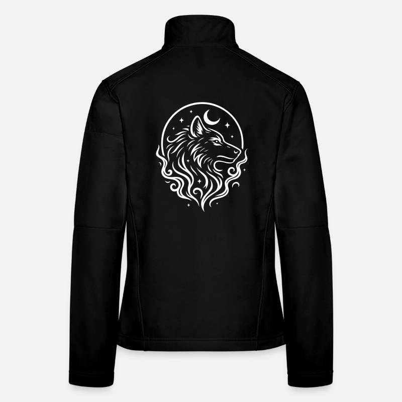 Rauhnächte Loup Mystique avec Lune Veste en tissu softshell Femme