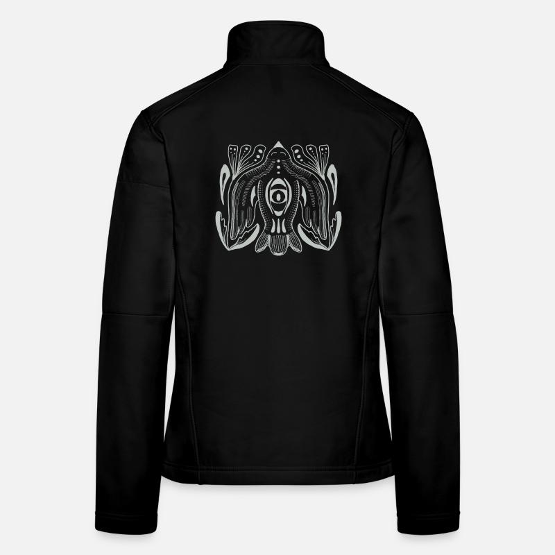 Mandala style eye with tentacle tendrils Women's Softshell Jacket