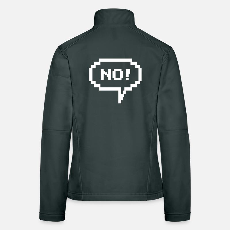 Pixel speech bubble "No!" Women's Softshell Jacket