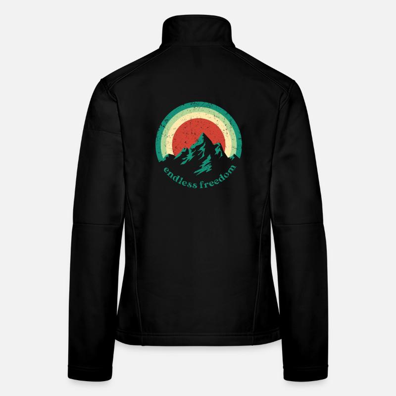 Endless Freedom Mountain Rainbow im Retro-Design Frauen Softshelljacke