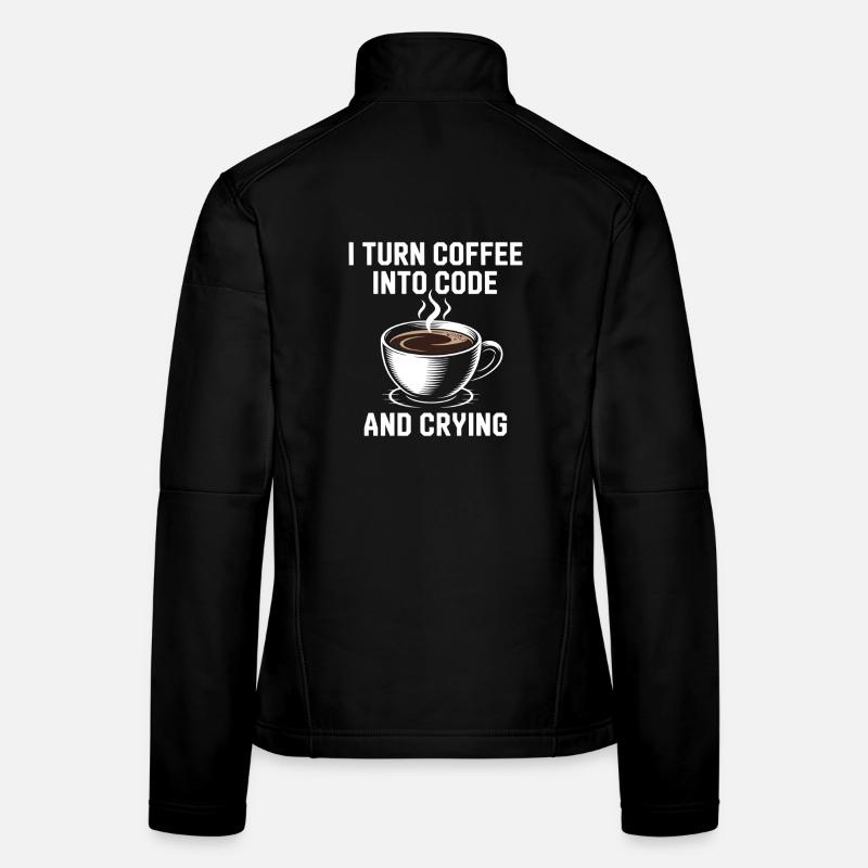 Coffee and programming debugging humor for Softwar Women's Softshell Jacket