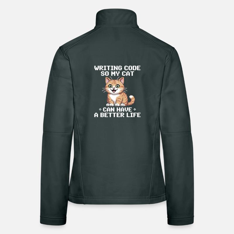 Programming Cat Funny Coding and Cat German Women's Softshell Jacket