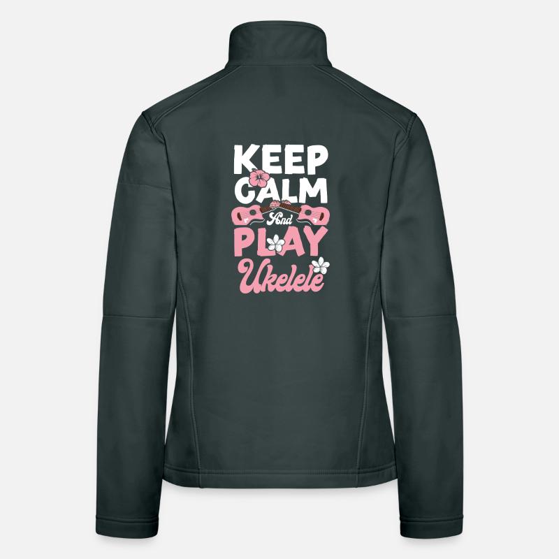 Hawaiian Ukulele Uke Keep Calm & Frauen Softshelljacke