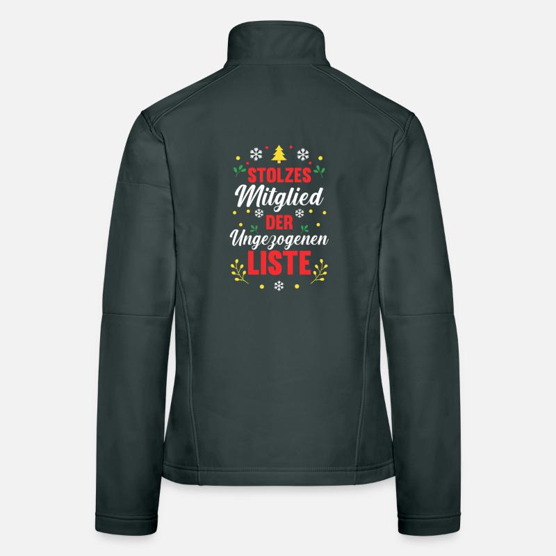 Noël du Père Noël Espiègle Noël Veste en tissu softshell Femme
