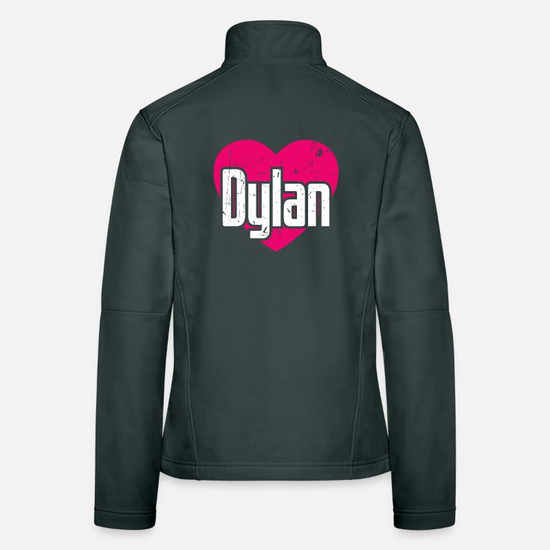J’aime Dylan Pink Heart J’adore Dylan Veste en tissu softshell Femme