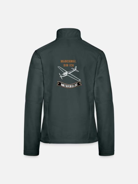 Manchmal Bin Ich Antriebslos Flugzeug - Frauen Softshelljacke - Schwarz - Hinten