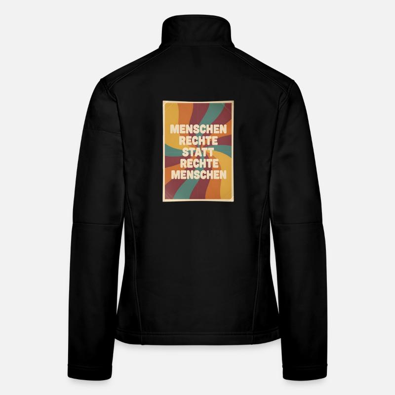 Menschenrechte statt rechte Menschen Retro Frauen Softshelljacke