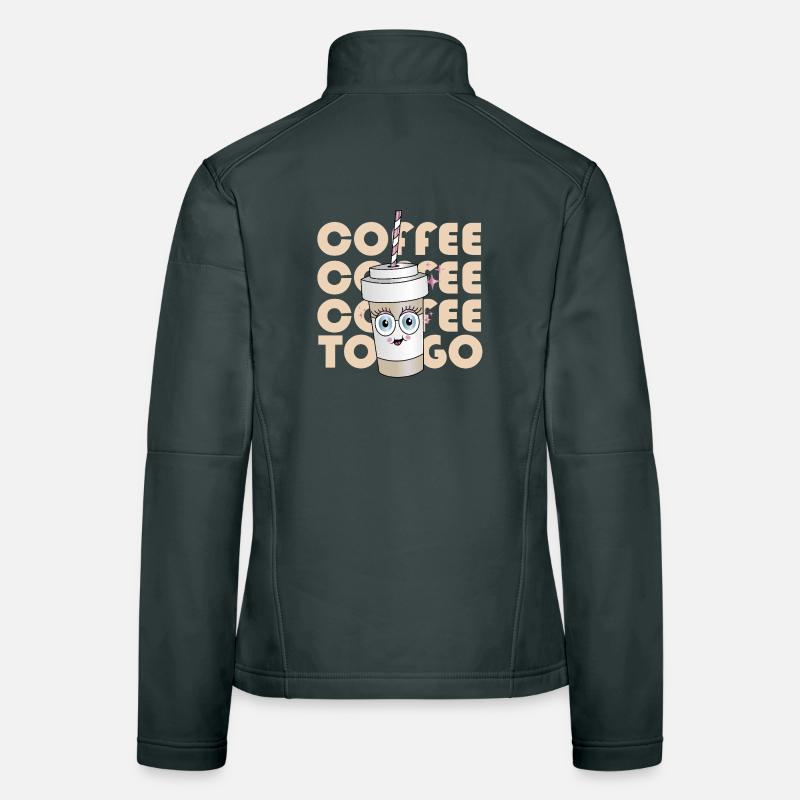 Kaffee To-Go Maskottchen Frauen Softshelljacke