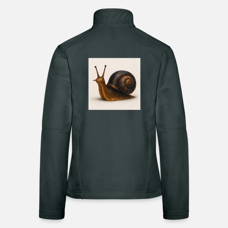 Snail with blue shimmer shell Women's Softshell Jacket