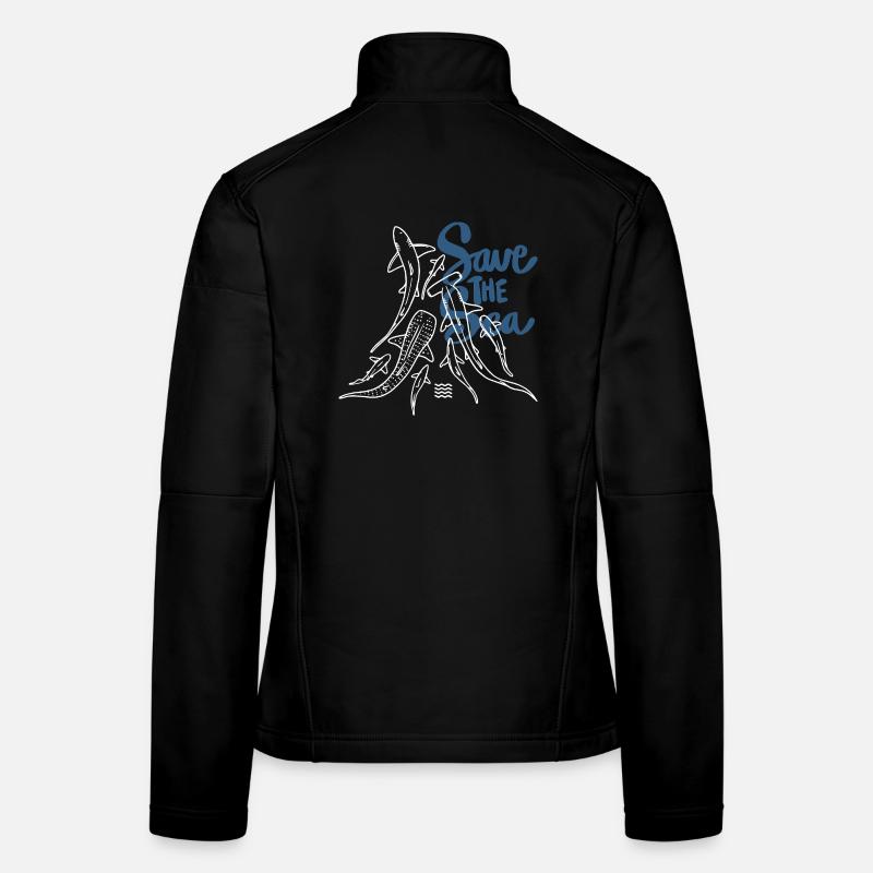 Save The Ocean Line Kunst Frauen Softshelljacke