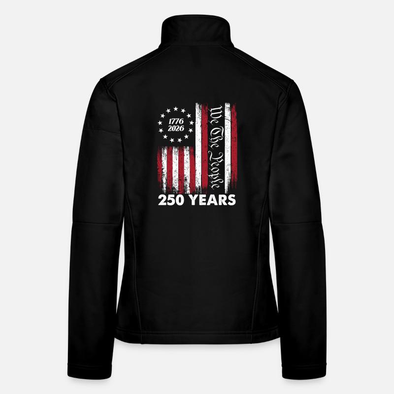 Nous, le Peuple, 250 ans 1776 à 2026 Fierté des États-Unis Veste en tissu softshell Femme