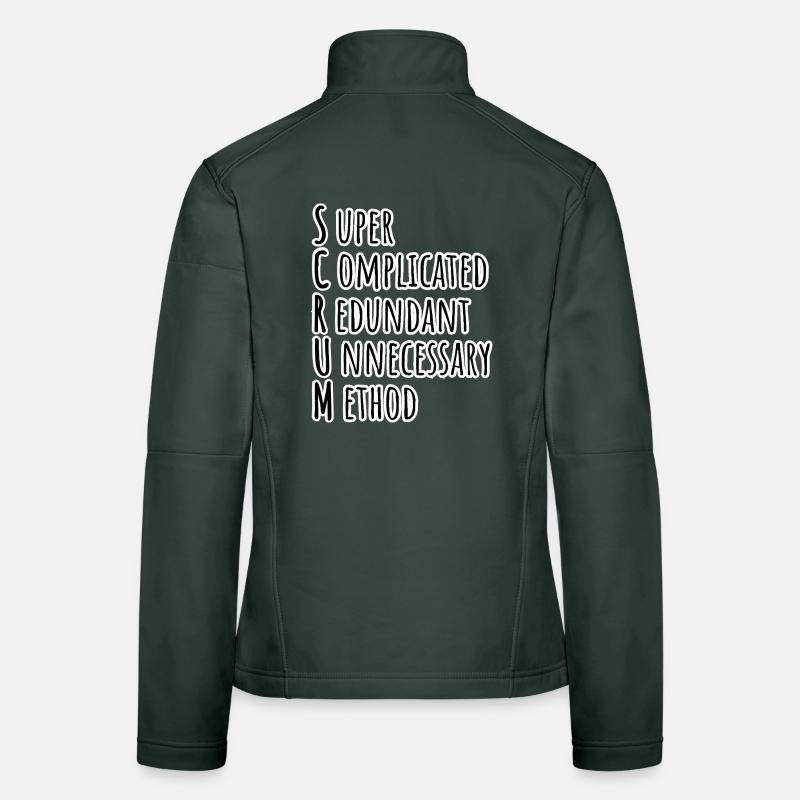 SCRUM Master has agilely developed the Daily Backlog Refinement Women's Softshell Jacket
