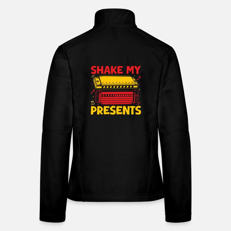 Funny Harmonica Player Shake My Presents Harmonica Women's Softshell Jacket
