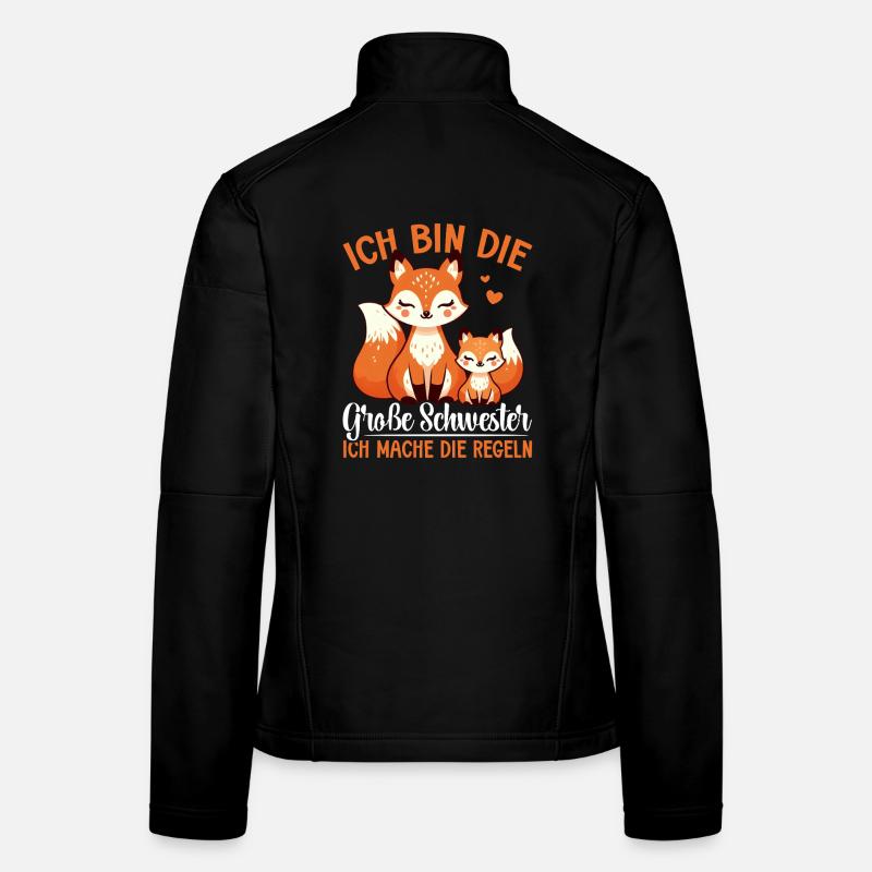 Big Sister Fox Lover Sibling Women's Softshell Jacket
