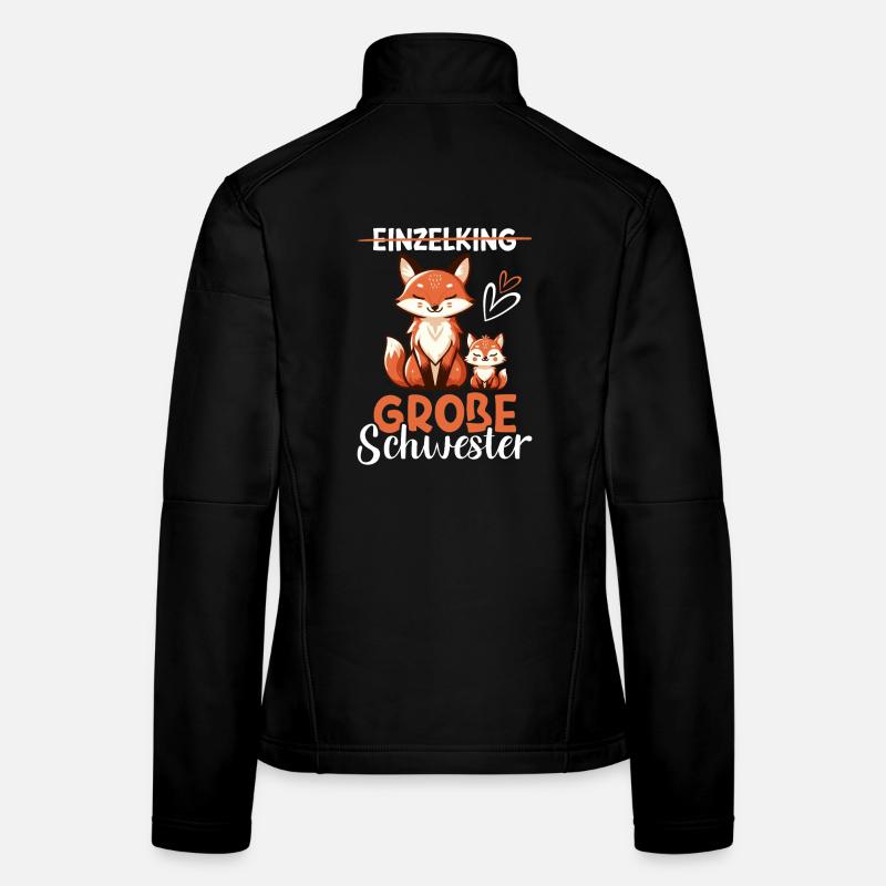 Big Sister Fox Lover Sibling Women's Softshell Jacket