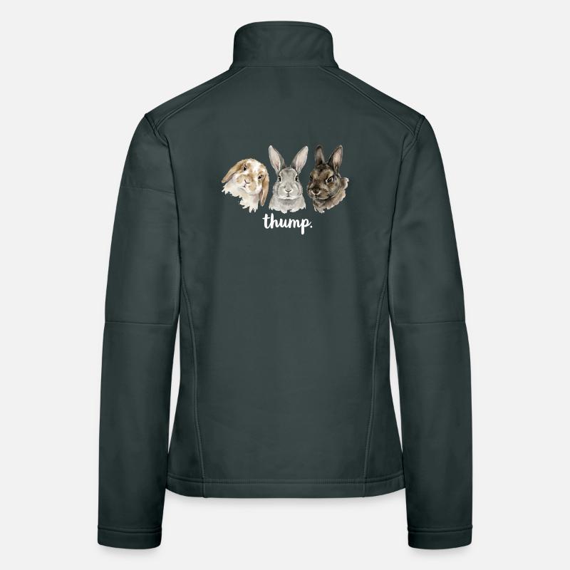 Fun rabbit knocking for rabbit lovers Women's Softshell Jacket