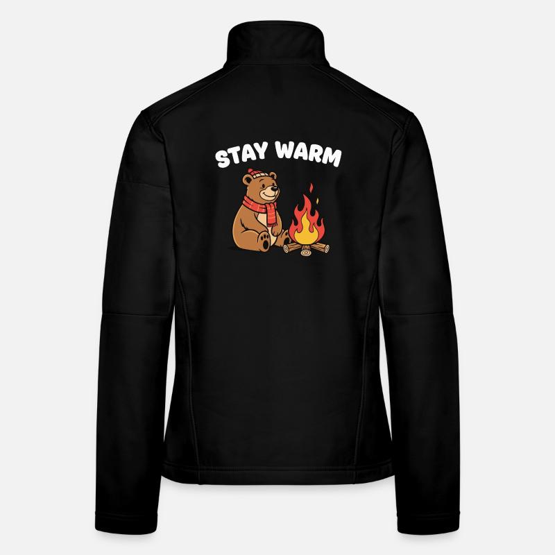 Winterbär am Lagerfeuer Frauen Softshelljacke