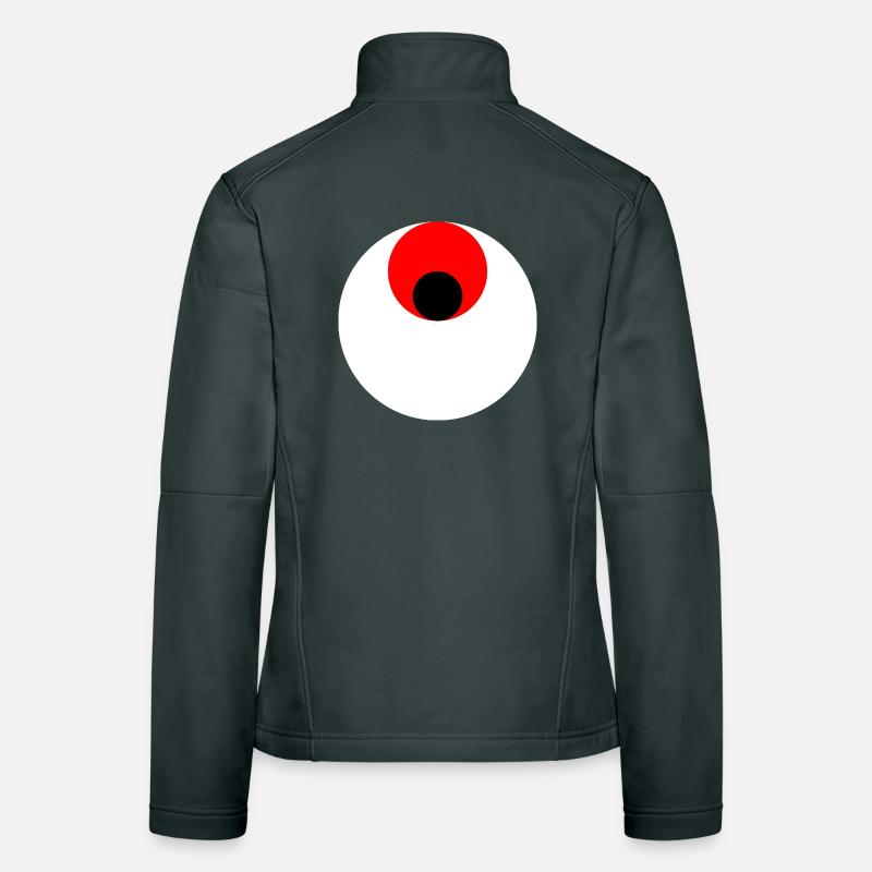 3 circles, white, red and black Women's Softshell Jacket