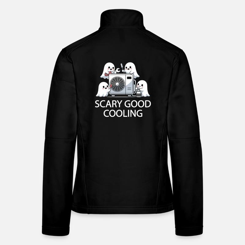 Halloween Geist HVAC Design - Scary Good Cooling Frauen Softshelljacke