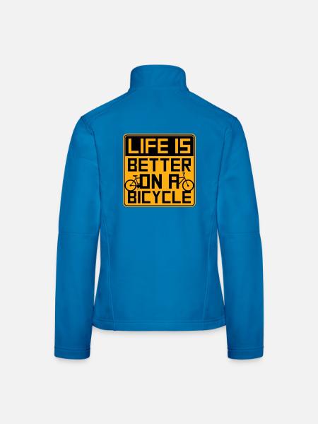 La vie est meilleure à vélo. Cyclisme Sport - Veste en tissu softshell Femme - noir - Dos