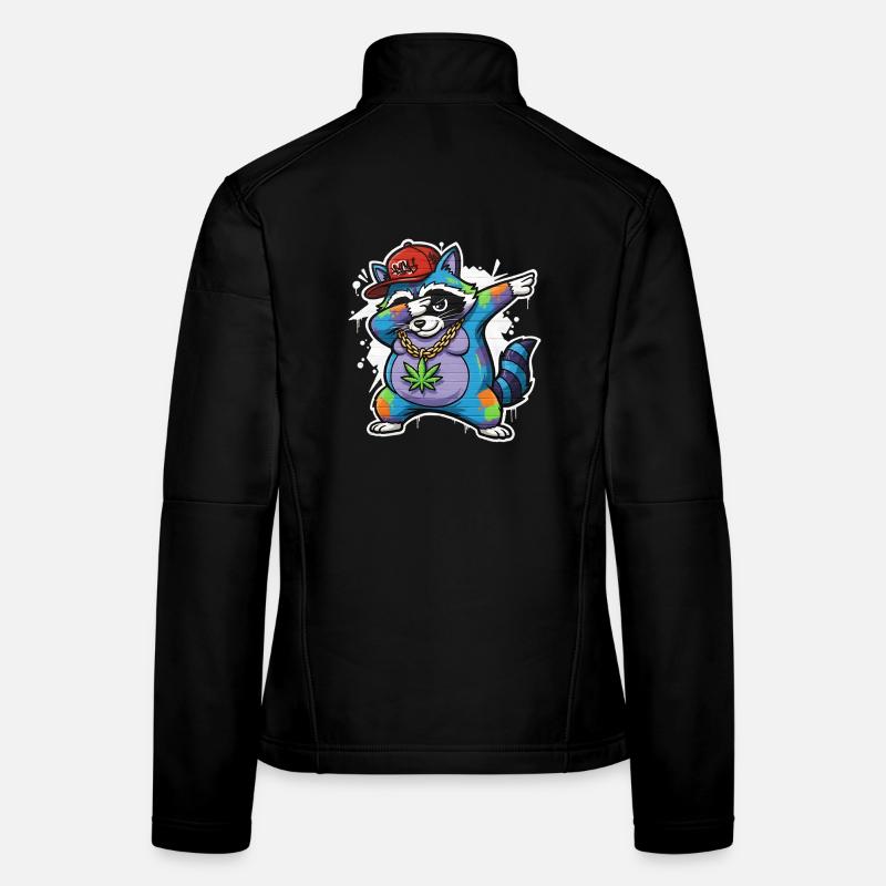 Dabbing Waschbär Graffiti Style Hip-Hop Frauen Softshelljacke