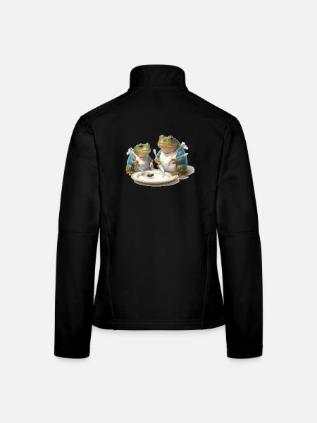 Frog Dinner: Fly on a Plate - Women's Softshell Jacket - black - Back