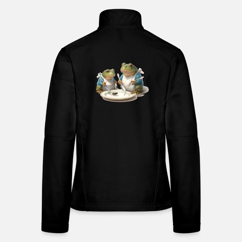 Dîner de grenouille : Mouche dans une assiette Veste en tissu softshell Femme