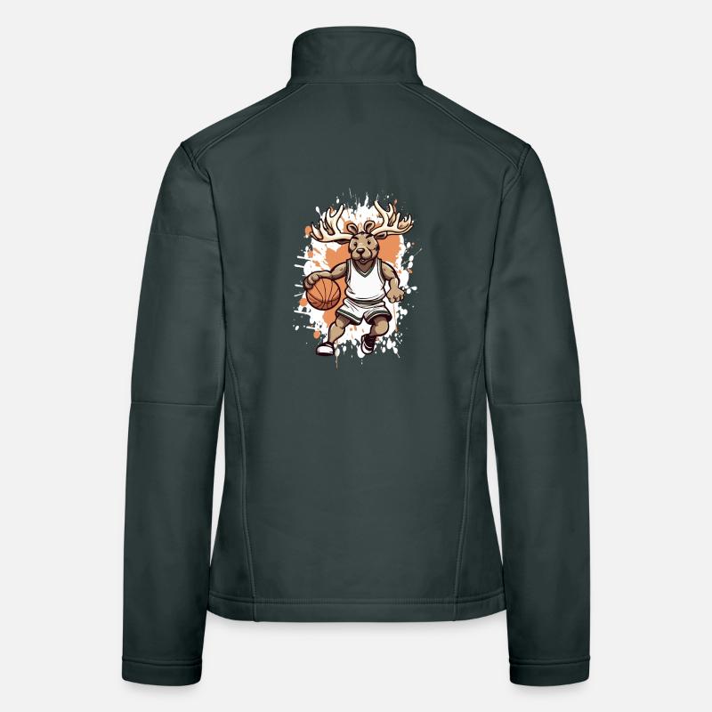 Basketball Deer Comic Veste en tissu softshell Femme